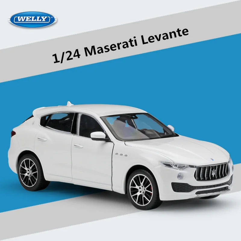 WELLY 1:24 Maserati Levante SUV Alloy Car Model Diecasts Metal Vehicles Car Model High Simulation Collection Childrens Toy Gifts White - IHavePaws