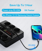 3000W Power Strip EU Plug Fast Charging Socket Extender Cord Extension Cable USB Charger Adapter 20W PD Charger for iPhone 13 12