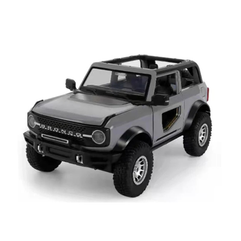 1:30 Ford Bronco Lima Alloy Car Model Diecast Metal Off-road Vehicles Car Model Simulation Sound Light Collection Kids Toys Gift Grey - IHavePaws