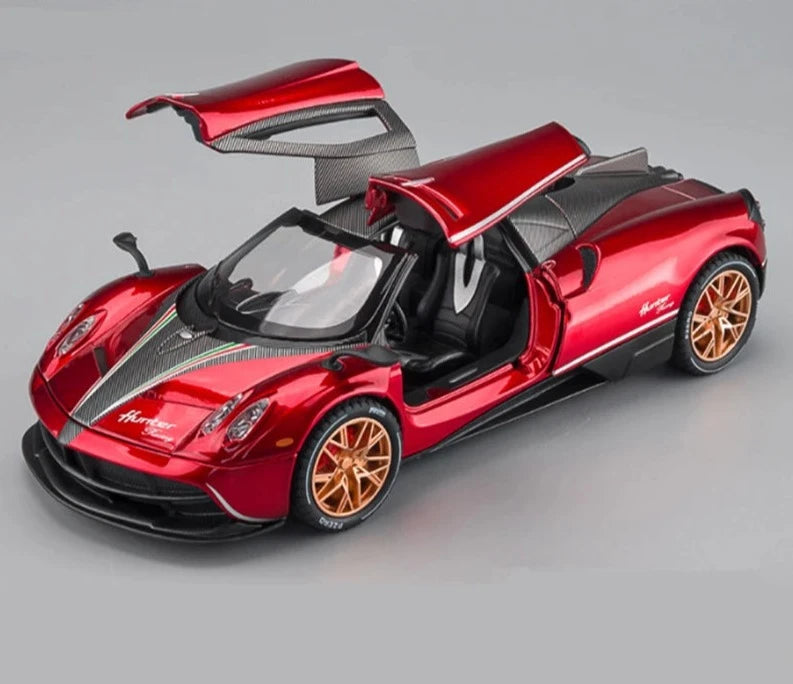 1/24 Pagani Huayra Dinastia Alloy Sports Car Model Diecasts Metal Racing Car Model Simulation Sound and Light Childrens Toy Gift Red - IHavePaws