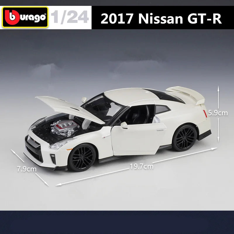Bburago 1:24 Nissan Skyline Ares GTR R35 Alloy Racing Car Model Diecast Metal Sports Car Model High Simulation Children Toy Gift
