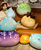 35-45cm Kawaii Genshin Impact Slime Game Plush Toy Stuffed Cartoon Geo Cryo Bab Sleeping Pillow Cute Gift Girl Kid Room Decor - IHavePaws