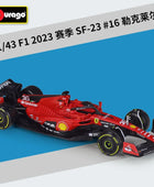 Bburago 1:43 F1 2023 Ferrari SF23 16# Charles Leclerc Scuderia #55 Carlos Sainz Alloy Supercar Diecast Racing Car Model Toy Gift SF 23 16 - IHavePaws