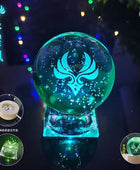 Genshin Impact Luminous 7 Element LED Crystal Ball Eye of Original God Cosplay Toy Ornaments Glass Sphere Home Decoration Gift Anemo / crystal base - IHavePaws