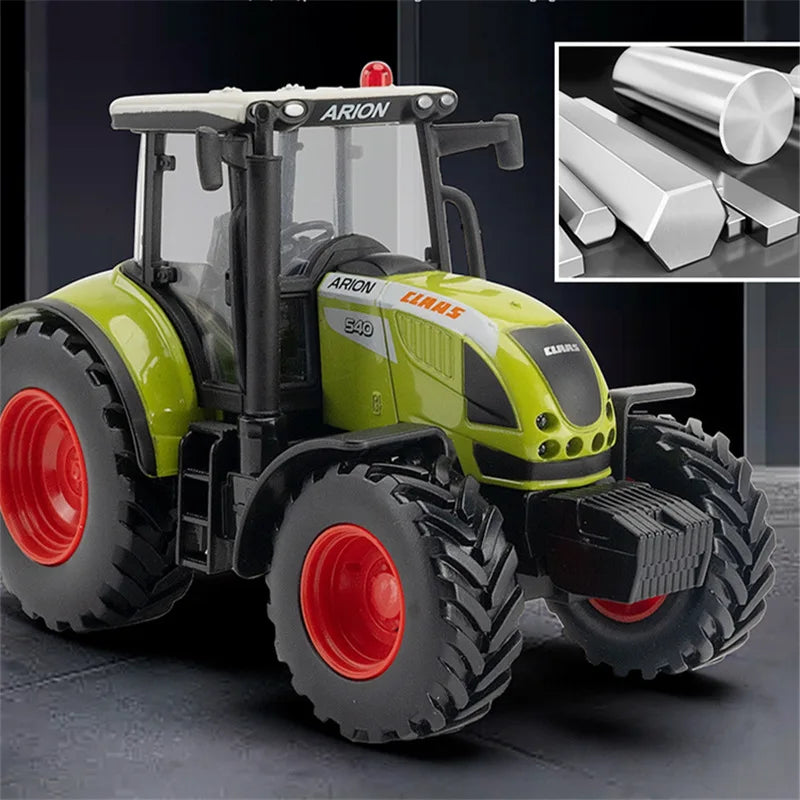 1/32 Alloy Transport Tractor Model Diecast Agricultural Vehicles Farming Tool Car Cultivated Land Car Model Simulation Kids Toys