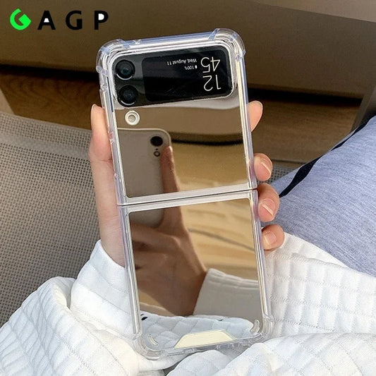 Make Up Mirror for Samsung Z Flip 3 4 5 Case Luxury Shockproof for Samsung Galaxy Z Flip 4 3 5 Z3 Z4 Flip4 Flip3 Slim Hard Cover - IHavePaws