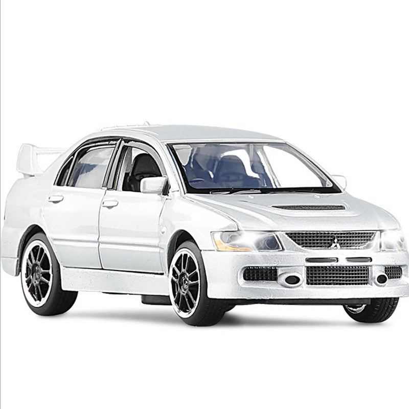 1:32 Mitsubishis Lancer Evo X 10 Alloy Car Model Diecast Metal Toy Vehicle Car Model Simulation Sound Light Collection Kids Gift Lancer 9 silvery - IHavePaws
