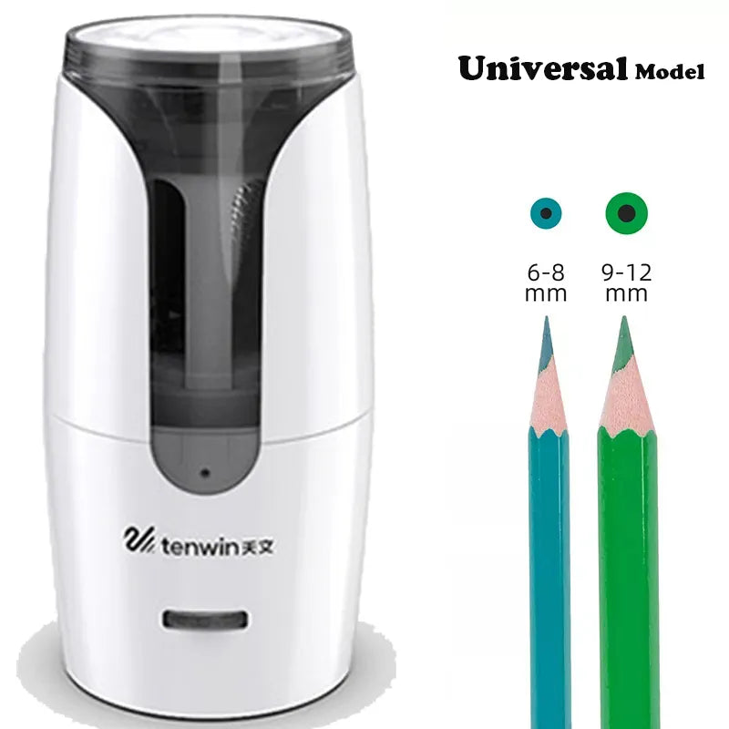 Tenwin Automatic Electric Pencil Sharpener For Colored Pencils Sharpen Mechanical Office School Supplies Stationery 8028 white - IHavePaws