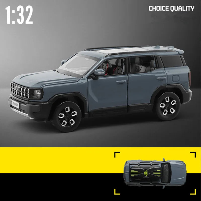 1:32 Haval X-DOG SUV Alloy Car Model Diecasts Metal Off-road Vehicles Car Model Simulation Sound Light Collection Kids Toys Gift Gray - IHavePaws