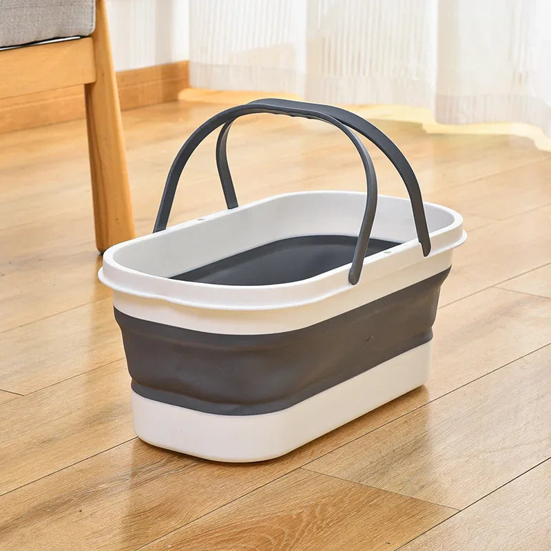 Portable Mop Bucket Foldable Laundry Basket With Wheel 45cm - IHavePaws