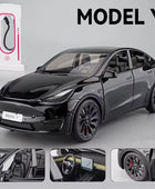 1:24 Tesla Model 3 Model Y Model X Roadster Alloy Car Model Diecast Metal Toy Vehicles Car Model Simulation Sound and Light Model Y black - IHavePaws
