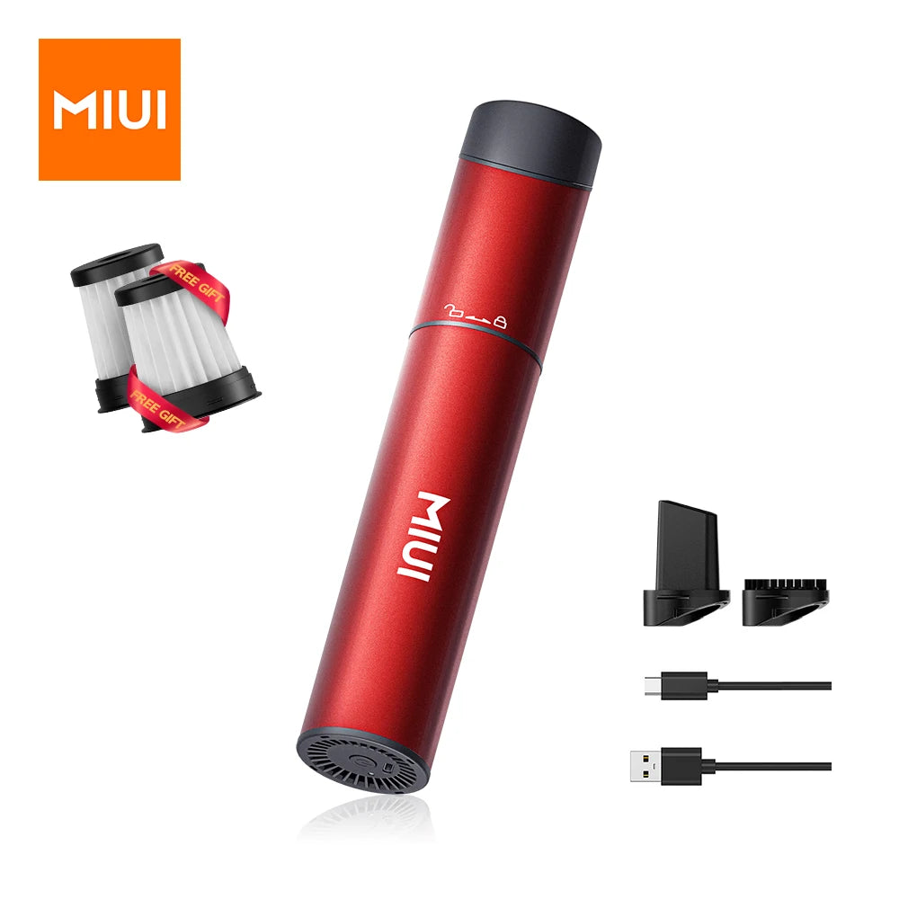 MIUI Cordless Laptop Vacuum Cleaner Portable USB Rechargeable Car Vacuum 2-Suction Power Mini & Cool Model-X（Aluminum Alloy） Ruby Red - IHavePaws