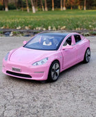 1:32 Tesla Model S 3 Alloy Car Model Simulation Diecasts Metal Toy Car Vehicles Model Collection Sound and Light Childrens Gifts Model 3 Pink - IHavePaws