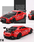 1:24 Skyline Ares Nissan GTR R34 R35 Alloy Sports Car Model Diecast Metal Racing Car Model Simulation Sound Light Kids Toys Gift - IHavePaws