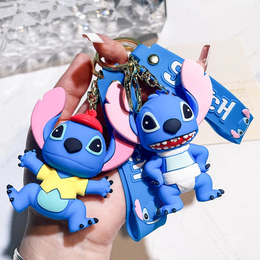 Wholesale Anime Disney Keychain Mickey Mouse Minnie Lilo & Stitch Cartoon Keyring Key Chain Car Pendant Kids Toys Gift - ihavepaws.com