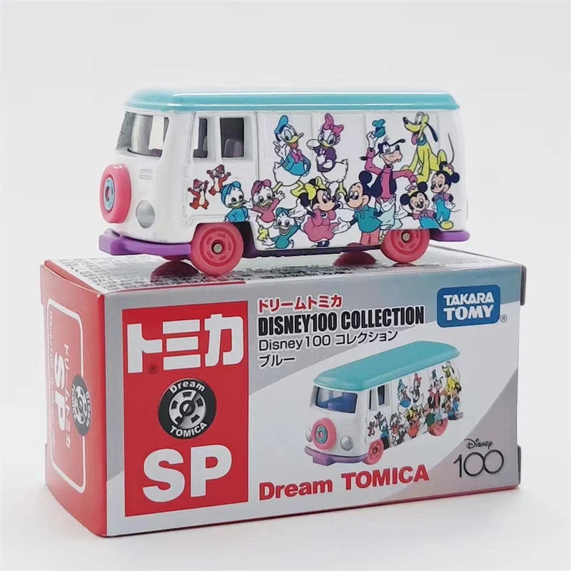 Takara Tomy Dieam Tomica Disney 100 Collection Diecast Miniature Scale Mickey Mouse Cute Bus Car Vehicle Model Children Toy Gift Blue - IHavePaws