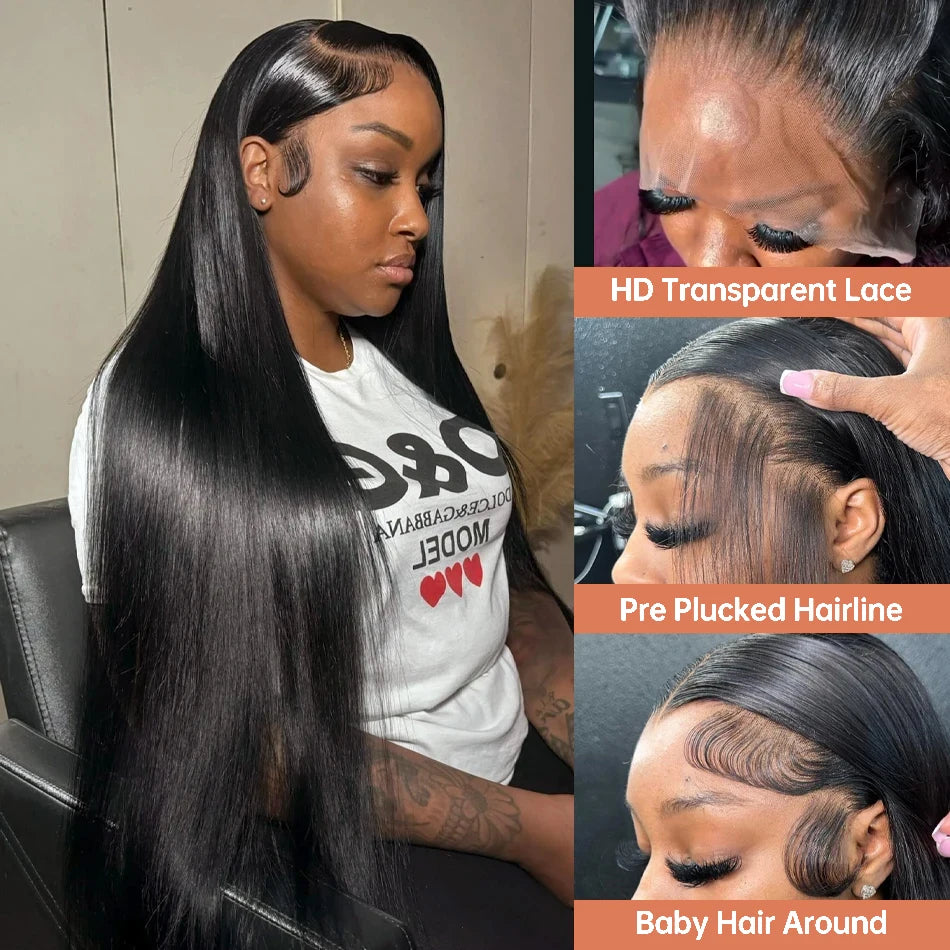 Straight 13x4 13x6 HD Lace Front Human Hair Wigs Wear And Go Glueless Brazilian Human Hair Wigs Lace Frontal Wig