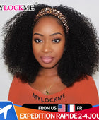 Headband Hair Woman Afro Kinky Curly Wig 200% High Denisty Brazilian Remy Hair Fast-Installing Full Machina Natural MYLOCKME