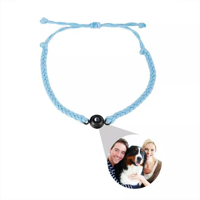 Projection Jewelry Classic Hand-Woven Ropes Custom Bracelets With Personalized Photos Suitable For Holiday Commemorative Gifts Green plus black - IHavePaws