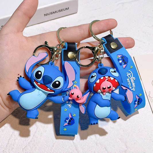 Creative Cartoon 3d Silicone Stitch Pendant Keychain for Women Men Teens Backpack Bag Car Keys Accessories Gifts - ihavepaws.com