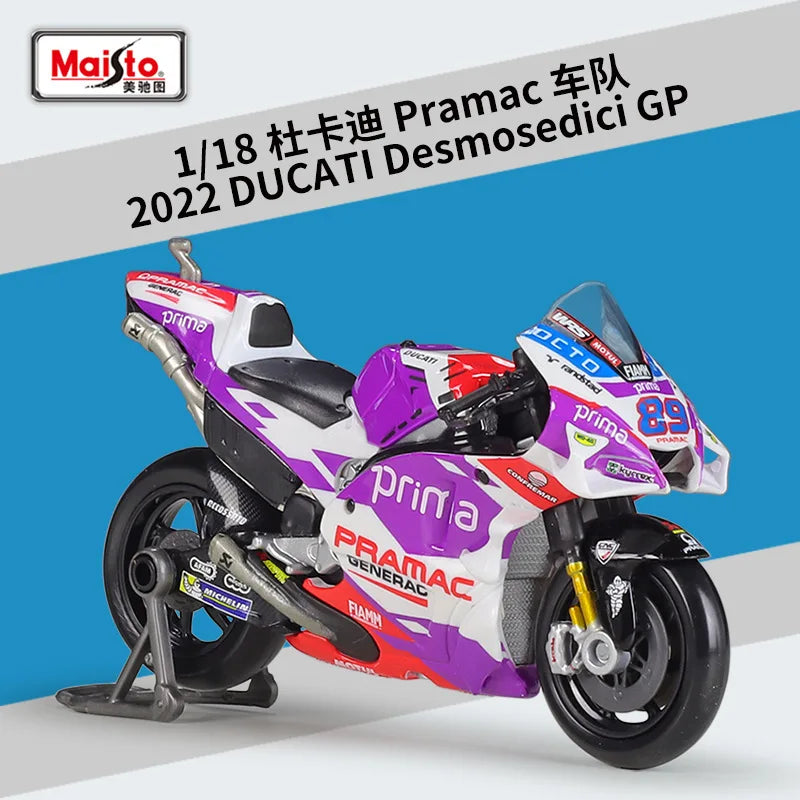 1:18 Ducati Desmosedici GP Pramac Motorcycle Model Toy Vehicle Collection Autobike Shork-Absorber Off Road Autocycle Toys Car