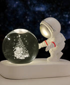 Creative Astronaut Starry Sky Walking Night Light Carved Crystal Ball Luminous Base Decoration H - IHavePaws