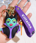 Anime Figure Villain Maleficent The Evil Queen Cruella Silicone Keychain Bag Key Ring Pendant Children Toy Birthday Gifts 2 - ihavepaws.com