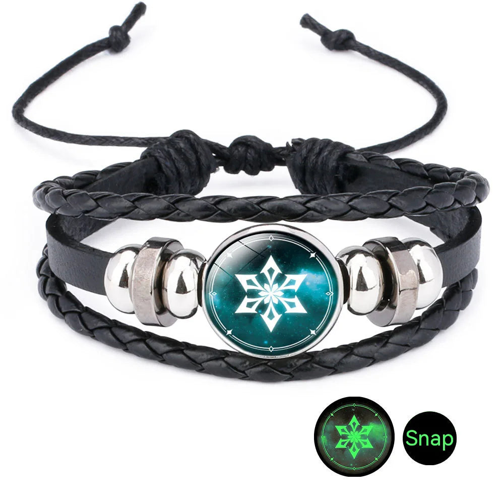 New Luminous Genshin Impact Game Cosplay Prop Eye of God Water Wind Thunder Fire Rock Ice Element Bracelet Jewelry Accessories pink - ihavepaws.com