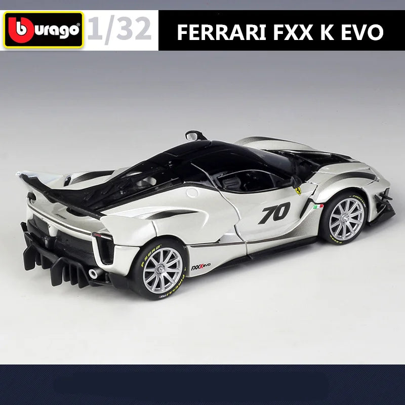 Bburago 1:32 Ferrari FXX K EVO Alloy Sports Car Model Diecasts Metal Toy Racing Car Model Sound Light Simulation Childrens Gifts - IHavePaws