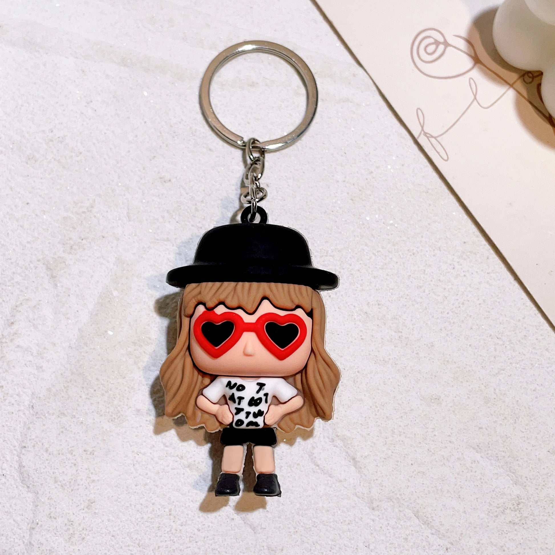 Singer Swift the Taylor Keychain Kawaii Taylor Guitar Music Notation Keyring Car Key Holder for Party Accessories Gifts 2 - ihavepaws.com