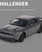 1:32 Dodge Challenger SRT Alloy Musle Car Model Diecasts Metal Toy Sports Car Model Simulation Sound Light Collection Kids Gifts Grey - IHavePaws