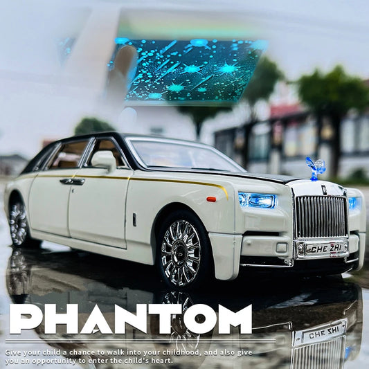 1:24 Rolls-Royce Phantom Alloy Car Model Diecasts & Toy Vehicles Metal Toy Car Model Simulation Sound Light Collection Kids Gift - IHavePaws
