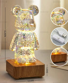 3D Fireworks Bear Night Light Lamp - IHavePaws