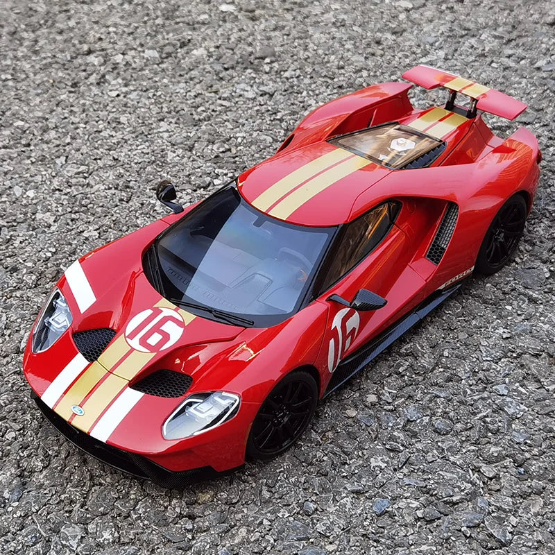AUTOart 1:18 FORD GT FORD HERITAGE EDITION Car Scale Model White 72926 Red 72927 Gold 72928 Red - IHavePaws
