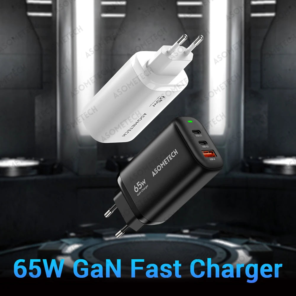 65W GaN USB Type C Fast Charger PPS QC PD3.0 Portable Phone Chargers for IPhone 12 13 Pro Max Samsung Xiaomi Fast Wall Chargers