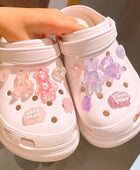 1 Set Glitter Love Bear Novelty Cute Shoe Charms for Croc Shoe Decorations Clogs Sneakers Slippers Accessories Kid Girl Gift D - ihavepaws.com