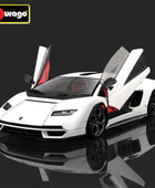 Bburago 1:24 Lamborghini Countach LPI800-4 Alloy Sports Car Model Diecast Metal Racing Model Simulation Collection Kids Toy Gift White - IHavePaws