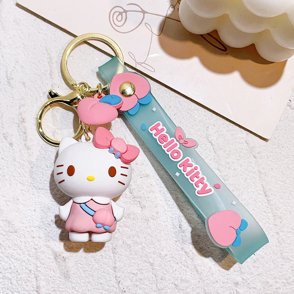 Sanrio Anime Action Figure Keychain Bag Pendant Hello Kitty Melody Kuromi Cinnamoroll Doll Pendant Couple Car Key Chain Kid Gift SLO 07 - ihavepaws.com
