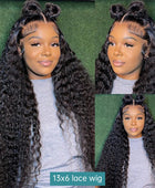 Glueless Human Hair Wigs Deep Wave 13x6 13x4 HD Transparent Lace Front Human Hair Wigs 28 30 32Inch Water Wave Lace Frontal Wig