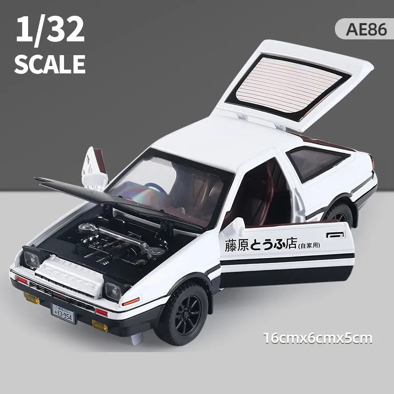 1/32 Initial D AE86 Toy Car Diecast Toyota Miniature Model AE86 Premium Black - IHavePaws