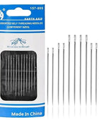 12PCS Side Holes Blind Needles Sewing Stainless Steel A-12PCS(Silver) - IHavePaws