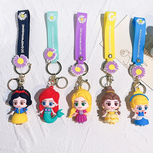 Cute Cartoon Drop Glue Mermaid Princess Key Chain Lovely Snow White Alice Keychain Bag Pendant Keyring - ihavepaws.com