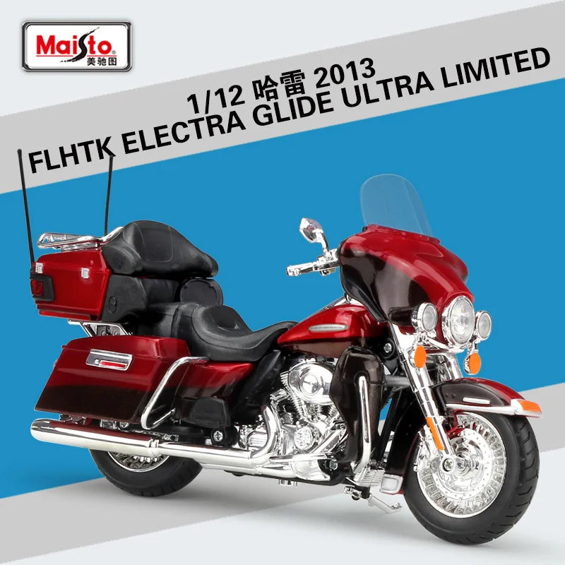 Maisto 1:12 Harley FLHTK Electra Glide Ultra Limited Alloy Classic Motorcycle Model Diecasts Red - IHavePaws