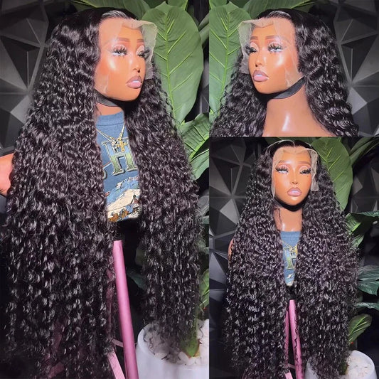 13x4 Glueless Lace Front Human Hair Wigs Brazilian Deep Wave Frontal Wig 13x6 Lace Frontal Curly Human Hair Wigs