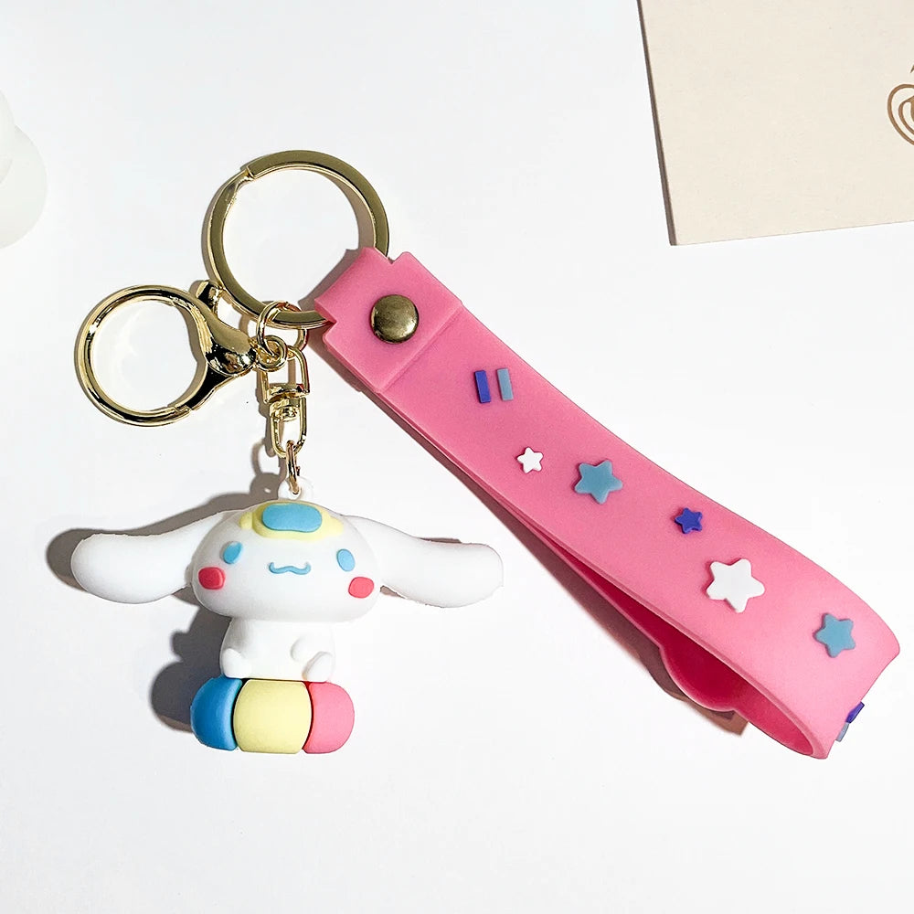 Sanrio Hello Kitty Keychain Cute Cartoon Melody Kuromi Cinnamoroll Doll Pendant Decoration Keyring Jewelry Girl&Child Gifts Toy KTM 14 - ihavepaws.com