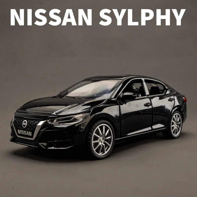 1:32 Nissan Sylphy Alloy Car Model Diecast Metal Toy Vehicles Car Model High Simulation Collection Sound and Light Kids Toy Gift Black - IHavePaws