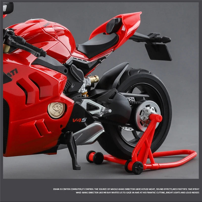 Large Size 1/9 Ducatis Panigale V4S Alloy Racing Motorcycle Simulation Diecast Metal Street Motorcycle Model With Light Kid Gift