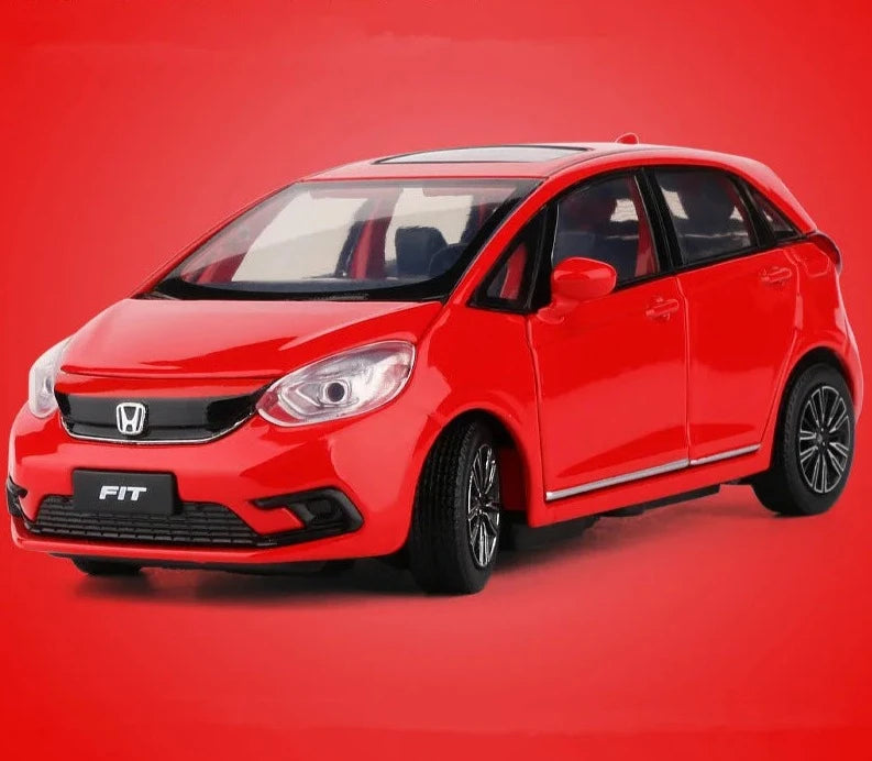 1/32 HONDA Fit GK5 Alloy Car Model Diecasts Metal Toy Sports Car Vehicles Model Simulation Sound and Light Collection Kids Gifts Red - IHavePaws