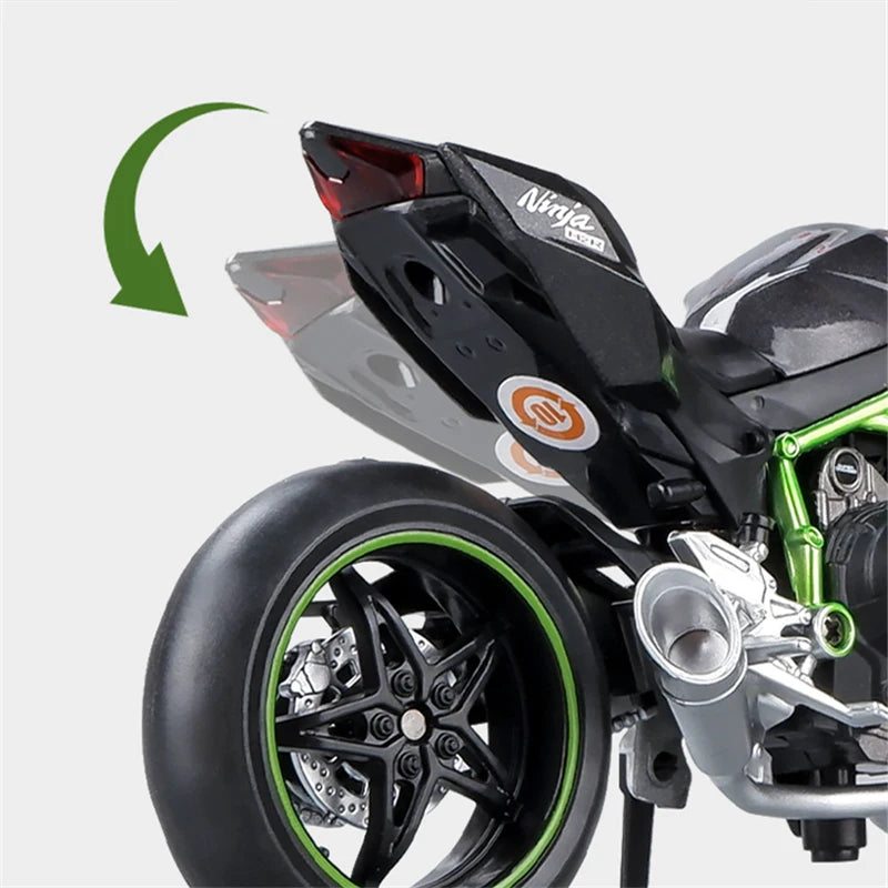 1/12 Kawasaki Ninja H2R Racing Cross-country Motorcycle Model Simulation - ihavepaws.com