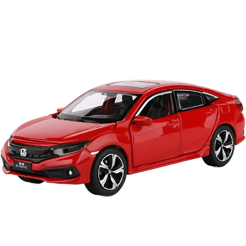 1:32 HONDA CIVIC TYPE-R Alloy Sports Car Model Diecast Metal Toy Vehicles Car Model Sound and Light Collection Children Toy Gift Red - IHavePaws